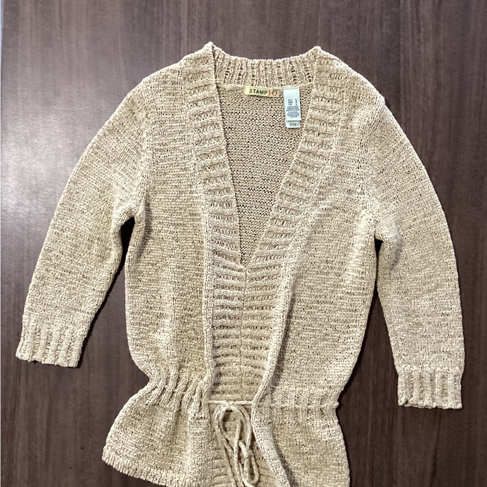 Stamp Co Women's Tan Cardigan Sweater